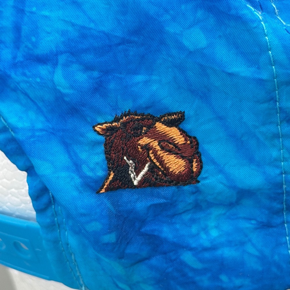 Vintage 90s Camel Smooth Character Joe Camel Blue Tie Die Nylon Snapback Hat - Picture 5 of 9